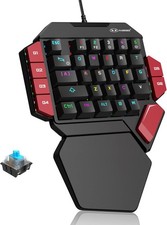 One Handed Professional Gaming Keyboard, RGB Backlit 35 Keys Mini Wired Mechanic picture