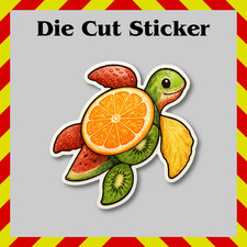 Citrus Sea Turtle Sticker, Waterproof Vinyl Decal for Laptops, Tumblers, Gifts picture