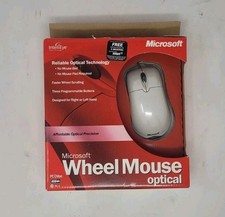 Vintage 2001 Microsoft Wheel Mouse Optical - White - Model X08-40764 Open Box picture