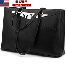 Durable Water-Resistant Laptop Tote Bag W/ Scratch-Resistant PU Leather New picture