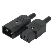 1 Pair AC250V 10A IEC C14 Male C13 Female 3Pin Inline Adapter Plug Power Socket picture