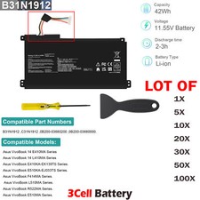 🧡LOT 100X B31N1912 Battery for ASUS VivoBook 14 E410M E410MA E510MA L410MA 42WH picture