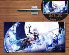 RGB LED Large Mouse Pad Genshin Impact Jingliu Gaming Mat Keyboard Pad Mousepad  picture