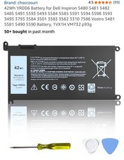 YRDD6 1VX1H Battery for Dell Inspiron 5482 5485 7586 3583 5491 5591 42Wh picture