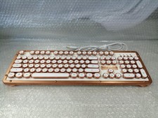 Azio Retro Classic Mechanical Keyboard Wired Retro Typewriter Design Brown Swit picture