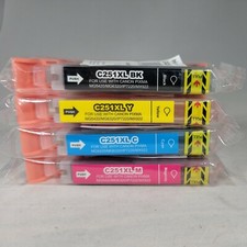 4 Inkjetcorner C-0251BK C-0251C C-0251M C-0251Y Ink Cartridge Expired 1/21 picture