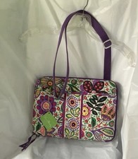Vera Bradley Purple Quilted I Pad / Laptop Bag/Case With Paisley Design NEW picture