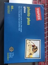 TWO (2) STAPLES PHOTO PLUS GLOSS 4x6 60 SHEETS BRAND NEW FACTORY SEALED picture