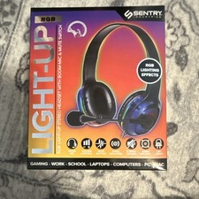 Sentry Industries RGB Stereo Headset Light-Up Transparent Boom Mic 3.5mm USB picture