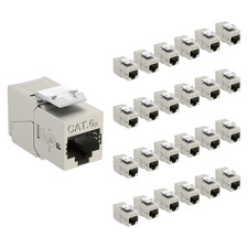 UL Listed 10Gbps Cat6A Shielded Keystone Jack Insert 25 -Pack, 180 Degree Punch picture