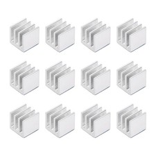 10x10x10mm Silver Tone Aluminum Heatsink Thermal Adhesive Pad 3D Printers 12Pcs picture