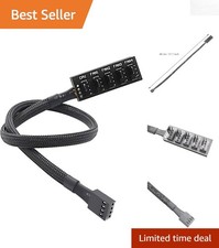 Versatile 1 to 5 PWM Fan Hub - 4 Pin/3 Pin Compatible for Computer Cooling picture