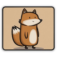 Cute Cartoon Fox Gaming Mouse Pad | Beige Fox Illustration picture