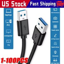 USB 3.0 A Male to A Male Cable Data Transfer Super Speed Power Charger Metal LOT picture