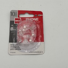 RCA TP304R 4‑Wire Modular Phone Plugs 10‑Pack Clear RJ11 Ends New Sealed picture