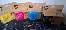 4 NEW HP Genuine 936e Ink Cartridges Black Cyan Magenta Yellow Sealed April 28 picture