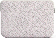Aesthetic Puffy Laptop Case for Women, 13-14 inch Cotton Quilted Laptop Sleeve picture