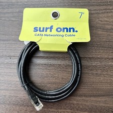 Surf ONN CAT6 Networking Cable 7' Black NEW picture