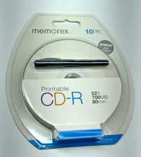 Memorex 10 Pack CD-R 52X 700MB 80min Recordable CD-R New w/ CD Marker NEW SEALED picture