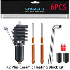 Creality K2 Plus Ceramic Heating Block Kit+2pcs nozzle+2pcs Silicone Sock+Wrench picture