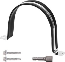 10 Pack 3-1/2 Inch Pipe Clamps - 304 Stainless Steel & Rubber Lining picture