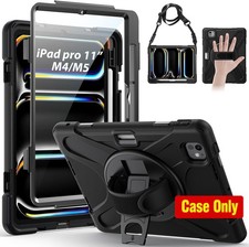 Tablet Case for iPad Pro 11 M5 2025/M4 2024, Shockproof, 360° Rotating Stand picture