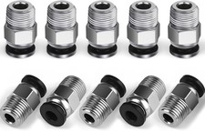 10PCS Premium PC4-M10 Pneumatic Quick Connector Fittings, Bowden 4mm, Silver  picture