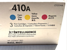 HP LASERJET 410A CF251AM Cyan Magenta Yellow 3 Pack Cartridges NEW Sealed picture
