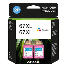 67XL Ink Cartridge for HP Deskjet 2855e 2800e 2755e 4155e 2700 Envy 6055e 6455 picture