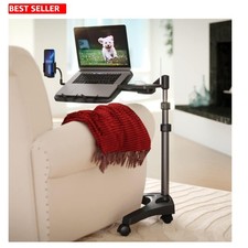 Laptop Stand Rolling Mouse Tray Phone Holder Tilting Compact 15 In Cantilever picture