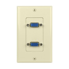 Construct Pro Wall Plate with Dual Female VGA Pass Throughs (Ivory) picture