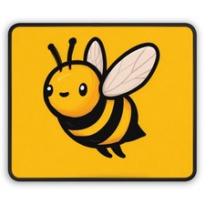 Cute Bee Illustration Gaming Mouse Pad | Yellow Cartoon Bee picture