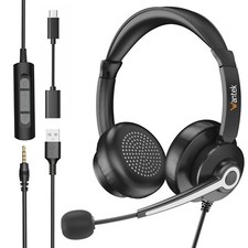 Wantek USB Headset with Microphone 3.5mm/USB/Type-C Jack 3-in-1 for PC,Laptop picture