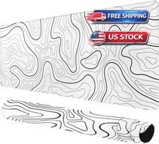 Large Gaming Mouse Pad for Desk, White Topographic Mouse Pad Desk Mat for Gaming picture