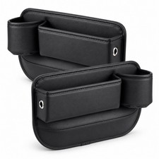 2-Pack Car Seat Gap Organizer with Cup Holders, PVC Leather picture