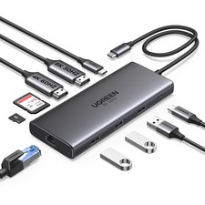 UGREEN 10-in-1 USB C Docking Station, Dual HDMI 4K@60Hz, Single 8K@30Hz, 100W PD picture