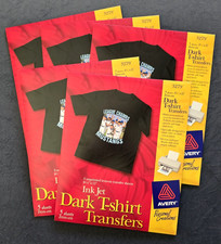 Avery Printable Dark T-Shirt DIY Transfers #3279 (5 Sets) 25 Blank Sheets picture