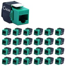 RJ45 Vertical Keystone Jack - 180 Degree UTP Toolless Ethernet Adapter 25 Pack picture