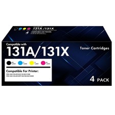 131A 131X Toner Cartridge 4 Pack High Yield, 131x black cyan yellow magenta picture