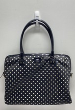 Kate Spade Black Polka Dot Nylon Laptop Bag Satchel Gold Hardware picture
