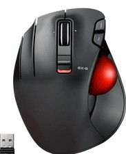 ELECOM EX-G Wireless Left-Handed 6-Button Trackball Black/Red M-XT4DRBK-G picture