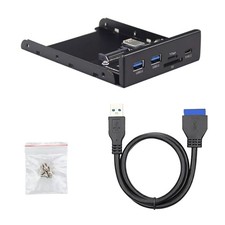 Front Panel 1*Type-C 2*USB 3.0 Type-A 1*Micro SD/TF 5Gbps 3.5