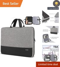 Stylish Grey 15-16” Laptop Case with Zippered Organizer & Lightweight Design picture