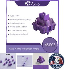 Akko V3 Pro Lavender Purple Switches 40gf Tactile for Mechanical - 1 Box(45pcs) picture