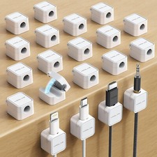 20 Pcs Magnetic Cable Management Cord Organizer [1s Lock] Desk Car Office Holder picture