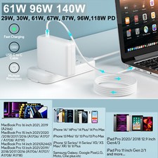 61W 96W 140W USB-C Power Adapter Charger For MacBook Pro/Air 16/15/14/13 Inch  picture