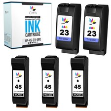 5PK Compatible CMYi HP 45 23 Printer Cartridges Combo Pack for OfficeJet R60 R80 picture