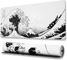Japanese Wave Mouse Pad Extended XL Mousepad with AntiSlip Base Cool Large picture