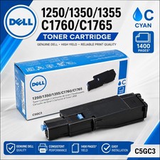 Dell 1250 1350 1355 C1760 C1765 Cyan High Yield Toner Cartridge C5GC3 picture