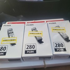Lot Of 3Canon Pixma Ink Cartridges Black PGI-280 PGBKNew Sealed  picture